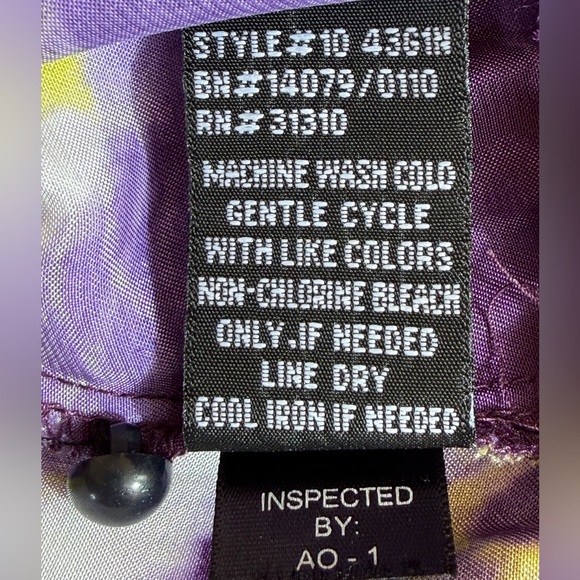Vintage Y2K A. Byer Halter Top Smocked Neck & Waist Purple Lime Abstract Print - Picture 15 of 16
